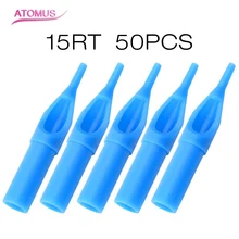 50 шт. 15RT Татуировка колпачок иглы трубки сопло наконечники пластик стерил алмаз Czepek Jednorazowy Перманентный Desechables Buse татуаж