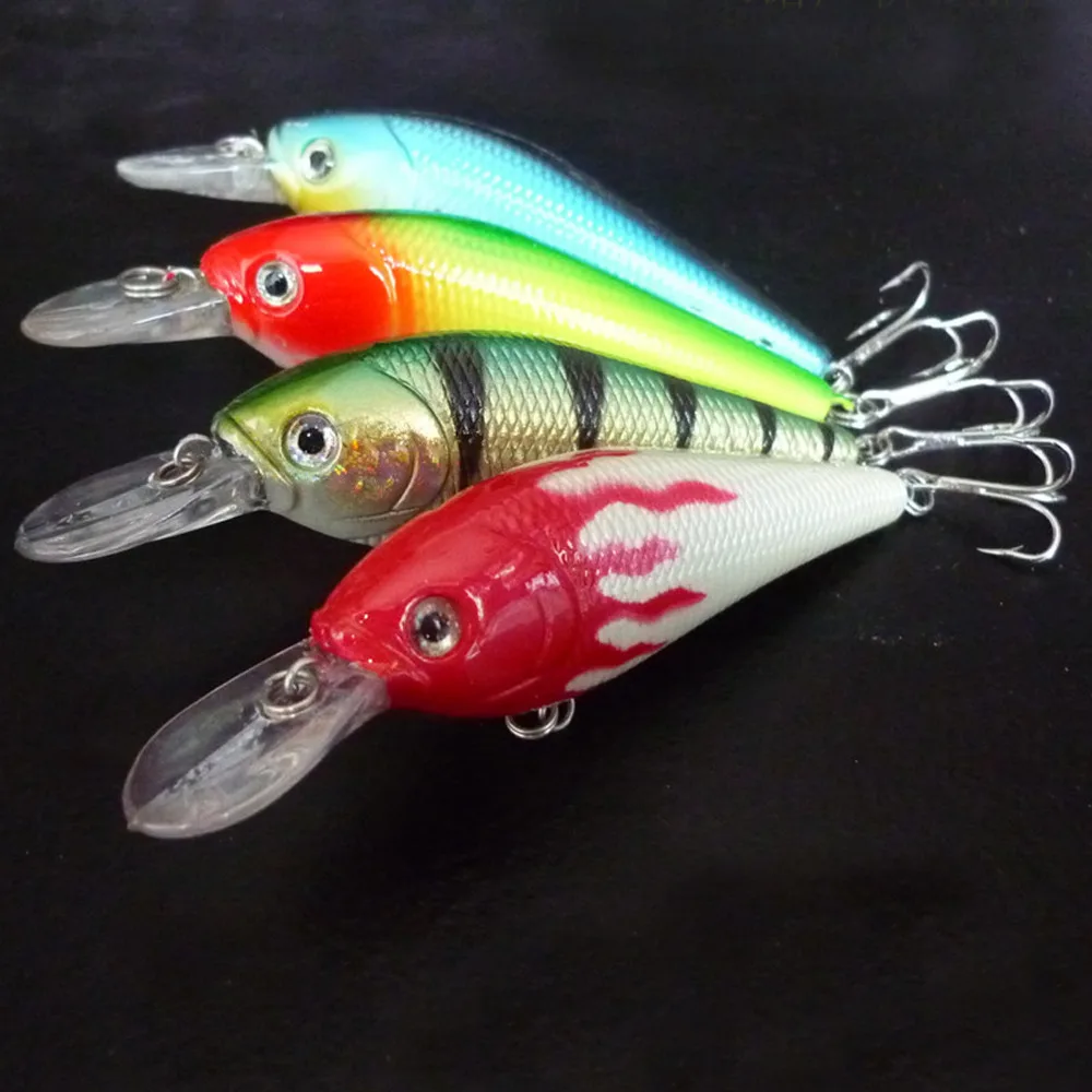 10PCS Fishing Minnow lure Baits casting trolling Lures Minnow artificial hook 9.5cm/13g Free
