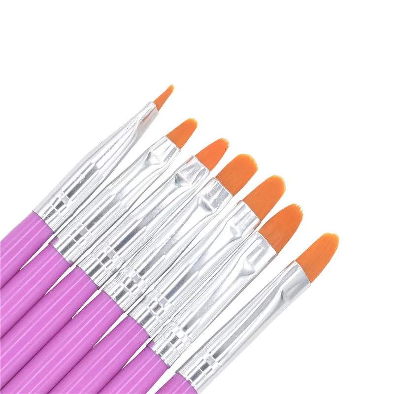 

YWK 7 Pcs Nail Brushes Acrylic UV Gel Nail Art Tips Painting Brush Pen Builder Handle Tool #20