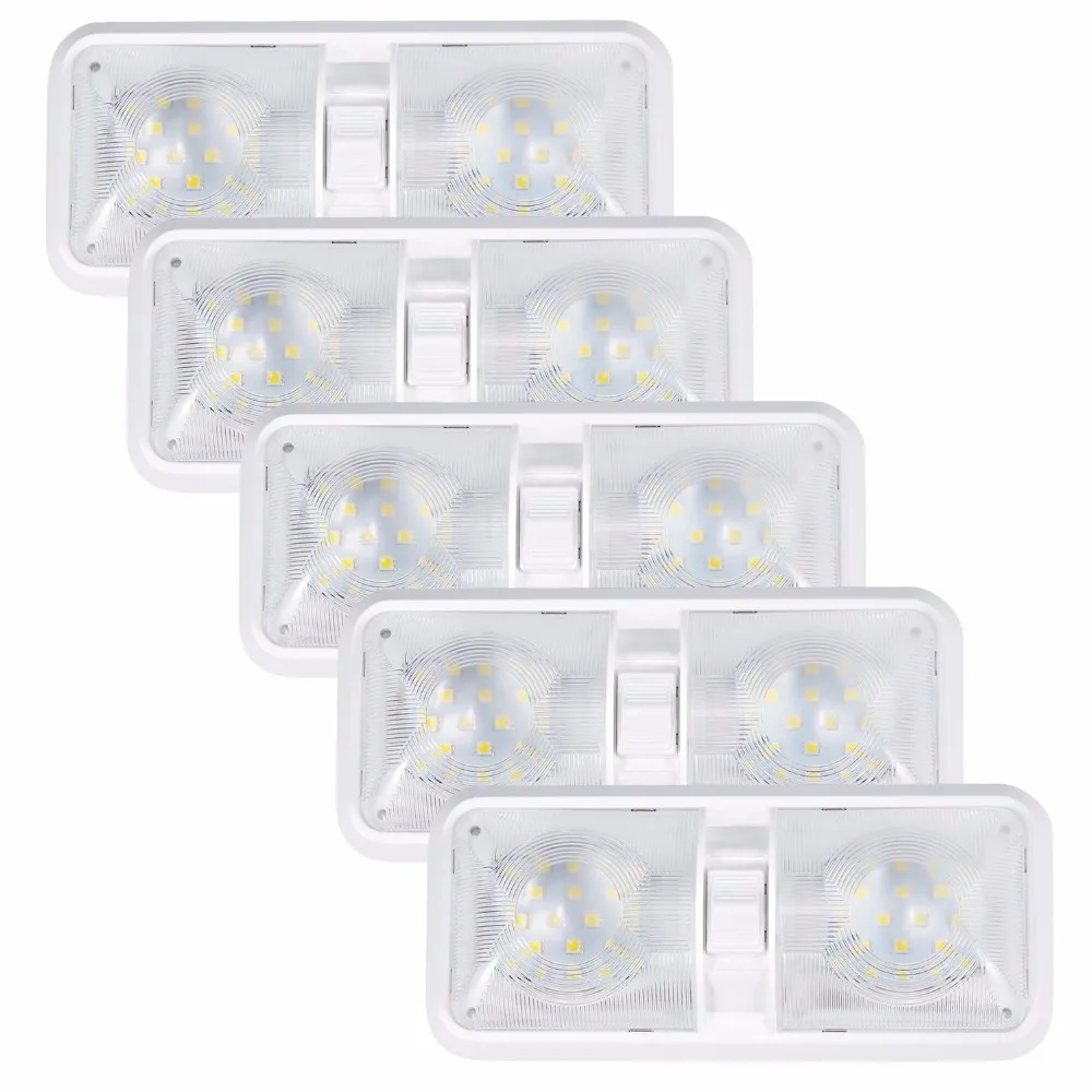 Kohree 5packs 6w 12V Car Ceiling LED Light Trailer RV Camper Car