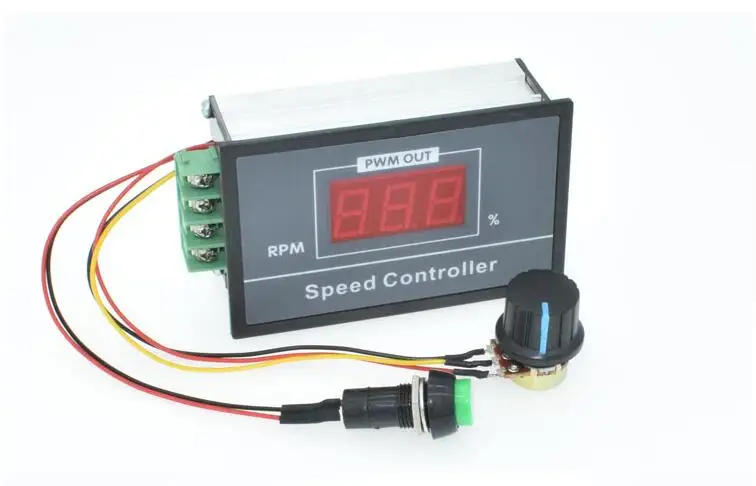 

Digital LED Display 0~100% adjustable DC 6-60V 30A DC 6V 12V 24V 48V Motor Speed Controller PWM brush motor reducer