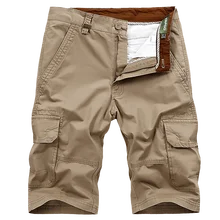 Большие размеры 30-44, Брендовые мужские шорты Карго, брендовая одежда, прямые свободные шорты с несколькими карманами, военные мужские шорты, модные армейские рабочие шорты