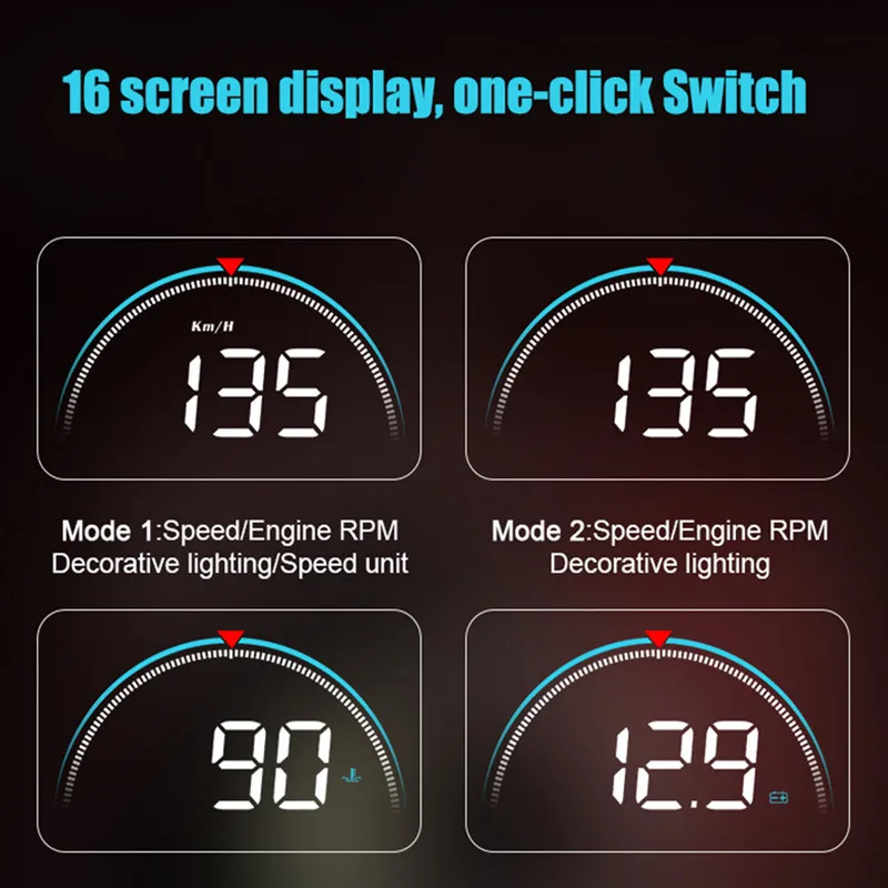 GEYIREN Новый M8 Head Up Дисплей LED HUD OBD II автомобиля Скорость сигнализации Автомобильная