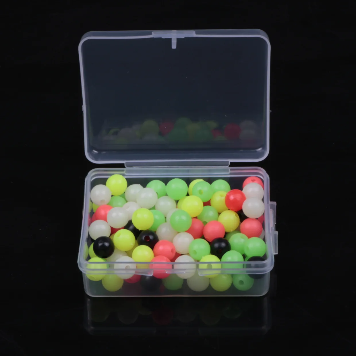 100 шт./лот, рыболовные плавающие бусины 3-8 мм, разноцветные светящиеся шарики, космические бобы, круглые плавающие шарики, приманка, пластиковая приманка
