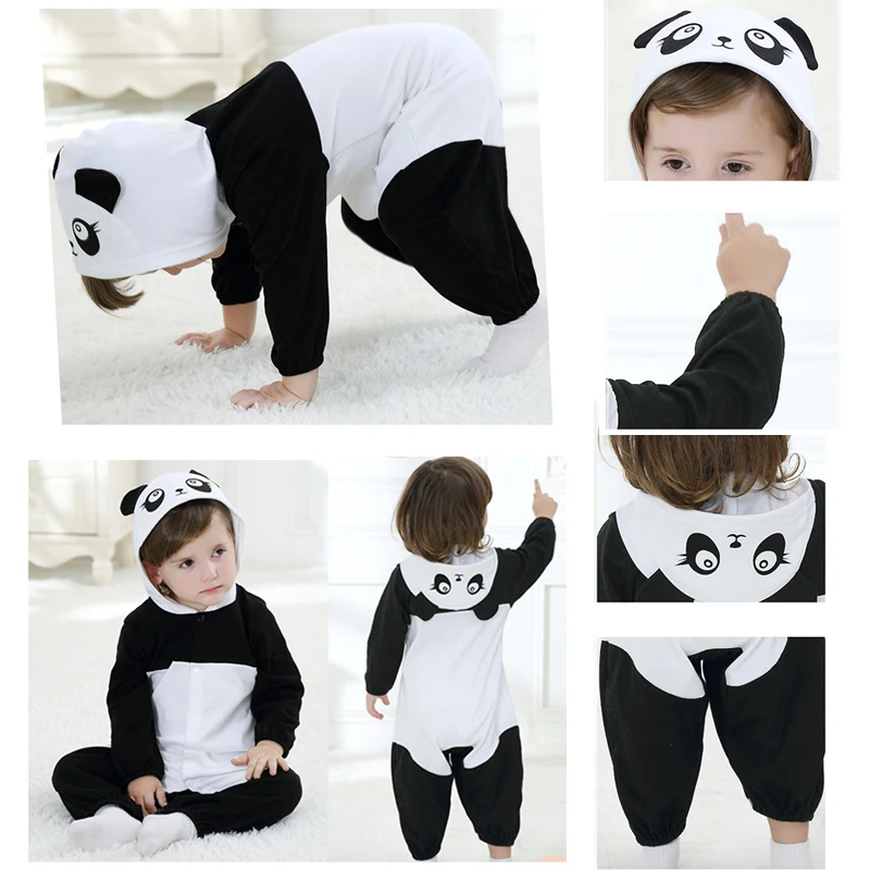Детские комбинезоны; Одежда для новорожденных девочек и мальчиков; коллекция года; теплая зимняя Пижама с рисунком панды; roupas de bebe recem nascido