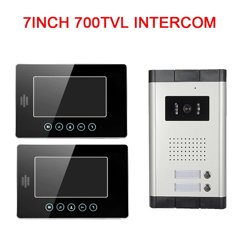 

1 Camera +2 monitor 7inch 700tvl color video doorphone intercom