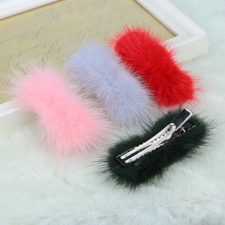 

High-grade mink Pet edge clip to fur Dog hairpins Pet Accessories wholesale 10pcs