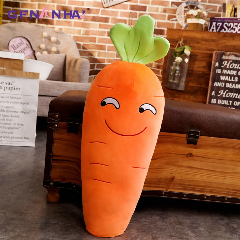 1pc 45 70 90cm Cartoon Smile Carrot Plush toy Cute Simulation Vegetable Carrot Pillow Dolls Stuffed