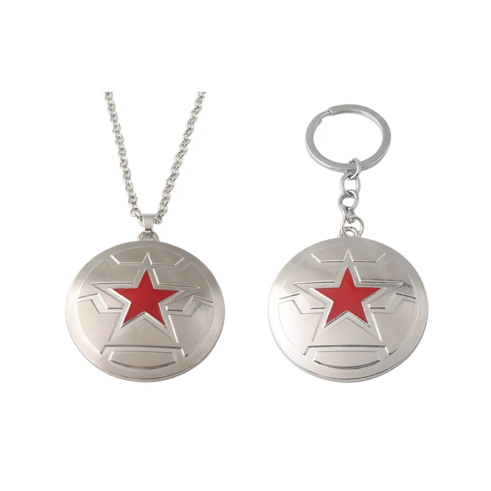 

The Avengers 3 Captain America Necklace Winter Soldier Shield Necklaces Pendants for Women Men Choker Jewelry Accessories