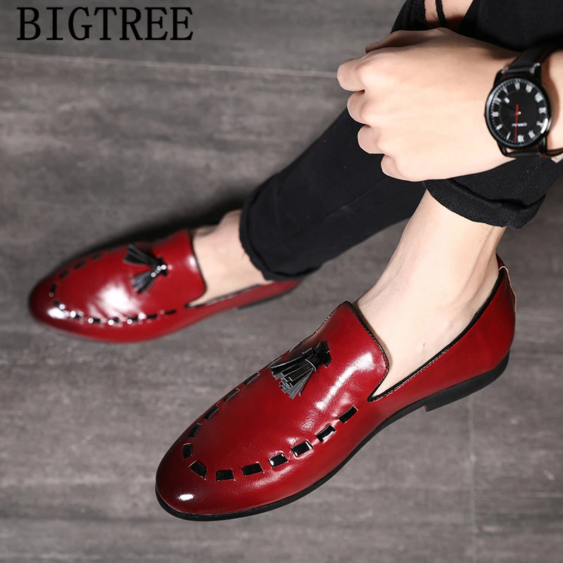 

leather formal shoes men classic italian brand official shoes men elegant party shoes for men big size sepatu slip on pria bona