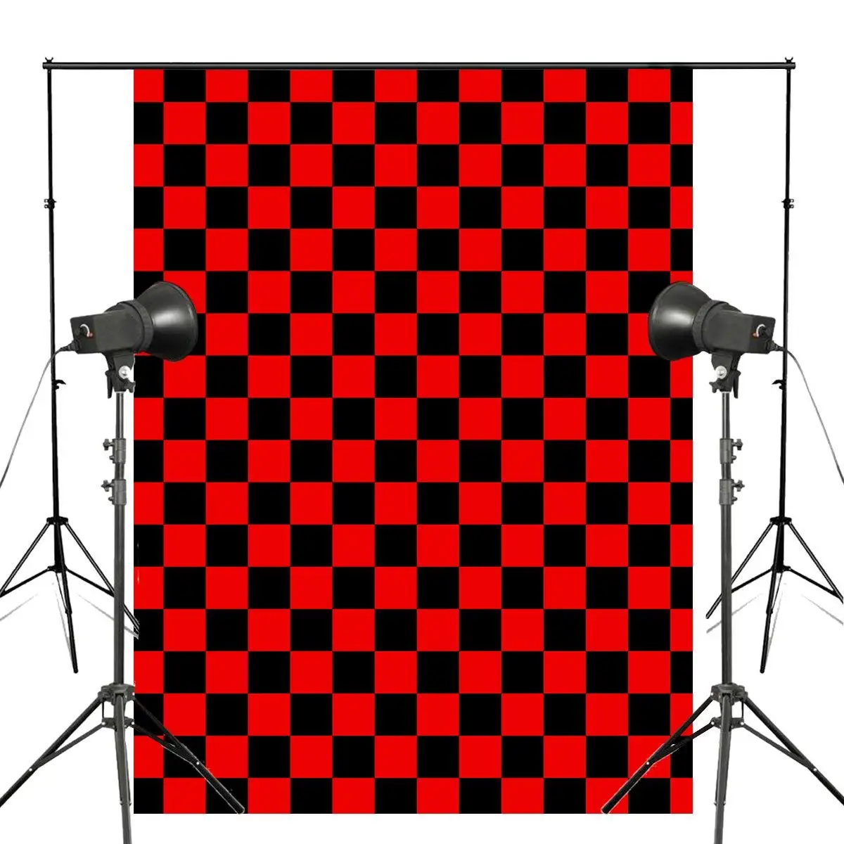 5x7ft изысканный шахматной фотографии фонов черный красный фон Дети фотостудия для