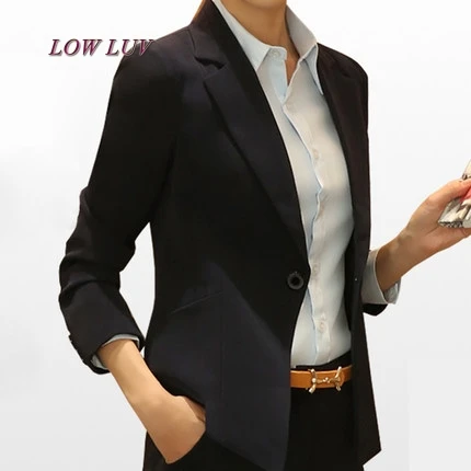 2017 Female Casual Suit ol Office Solid Slim Fit Blazer