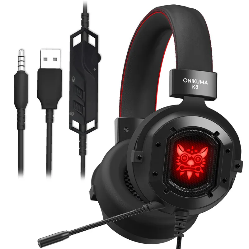 LEORY K3 Игровая USB гарнитура светильник RGB с шумоподавлением 2 м стерео Проводная