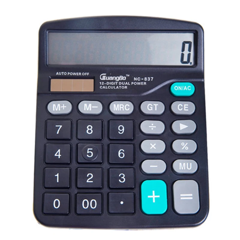 2018 office electronics Large Buttons Dual Power Solar & Battery Powered Desktop Desk Digit Calculator