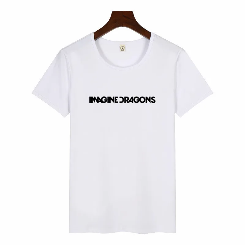 Summer Female Imagine Dragons Korean Style TShirt O-neck Hipster ShortSleeve Tops Unisex Streetwear Graphic Tees Women Harajuku - Цвет: p1413E-white