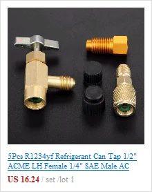R134A хладагент кран 1/2 ACME резьба 1/4 SAE AC хладагент бутылка кран-открывашка клапан инструмент