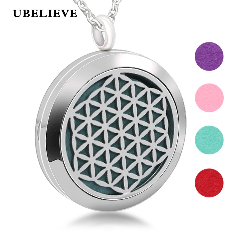 

Newest Magnetic Aromatherapy Essential Oil Diffuser Pendant Stainless Steel Hollow Out Perfume Locket Necklace With Free Chains