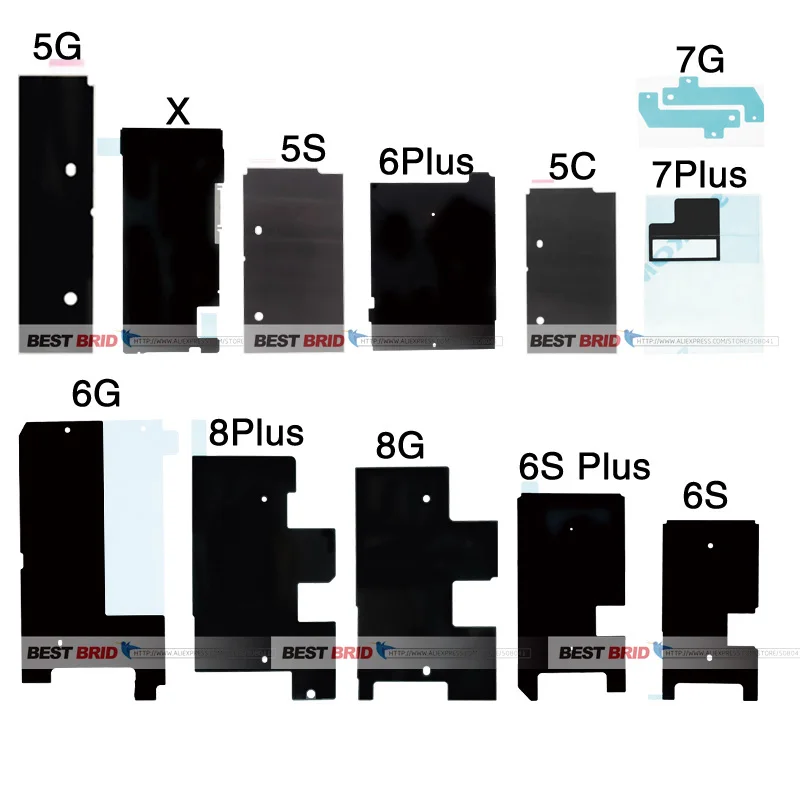 1 шт. lcd металлическая задняя пластина теплоотвод наклейка для iPhone 5G 5S 5C 6G 6S 7G 8G Plus X рассеивание антистатические детали