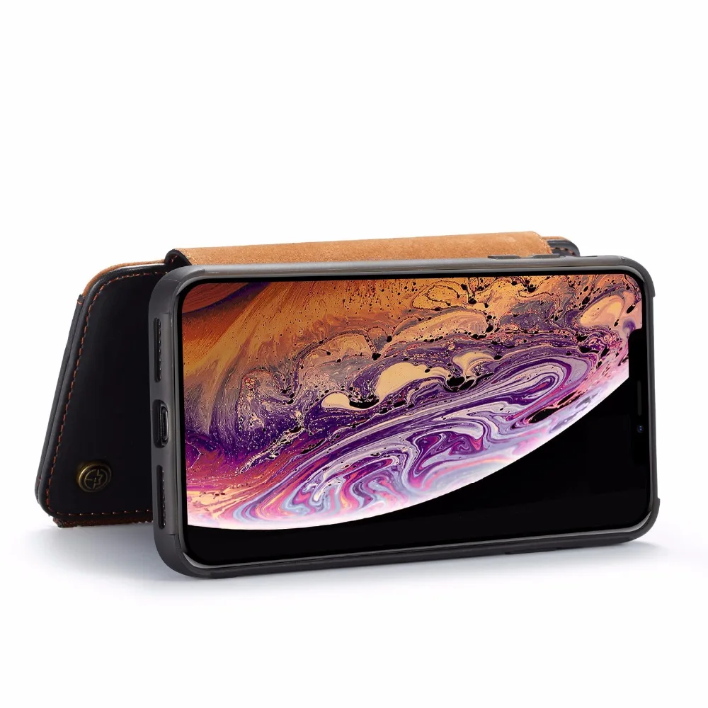 Для iPhone XS Max XR 11 Чехлы CaseMe съемный кожаный чехол портмоне с откидной крышкой