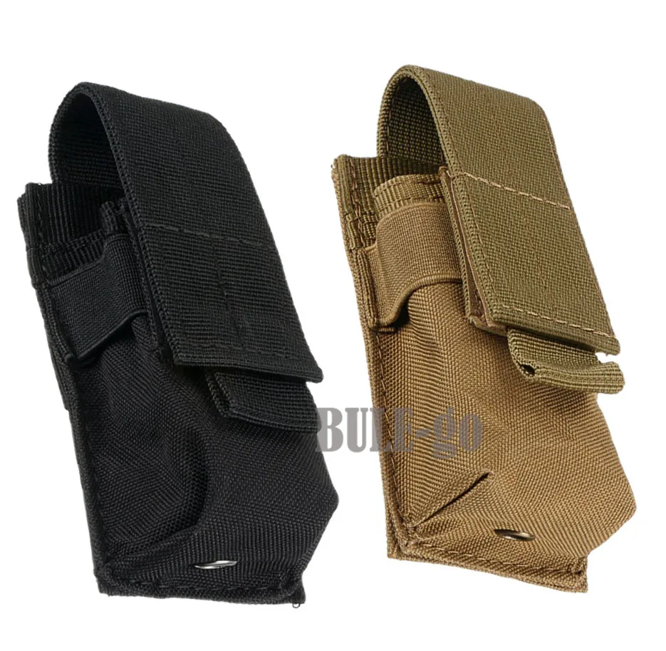 Military Tactical Single Pistol Magazine Pouch Knife Flashlight Sheath