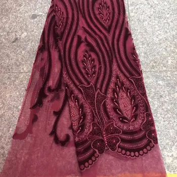 

Cheap French lace with the latest lace high quality 3D floral lace fabric for bridal beaded and jeweled lace fabric ZYY082