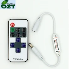 DC5-24V 12A Mini RF Dimmer Controller w/ 11Keys Remote Controll for 5050/3528 Single Color LED Strip Flexible Light Tape