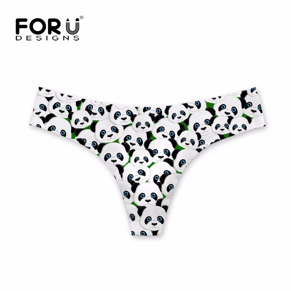 FORUDESIGNS/забавные женские трусики стринги с принтом панды мягкие для девочек