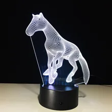 USB Новинка сенсорный очаровательный конский светильник 3D затемняемый Ночной светильник как креативный фестиваль подарки Домашний декор настольная лампа для друга