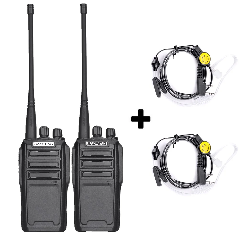 2 шт. Baofeng UV-6 8 Вт Ham Радио охранное оборудование двухстороннее радио зашифрованное портативное радио HF трансивер - Цвет: Add 2 headsets