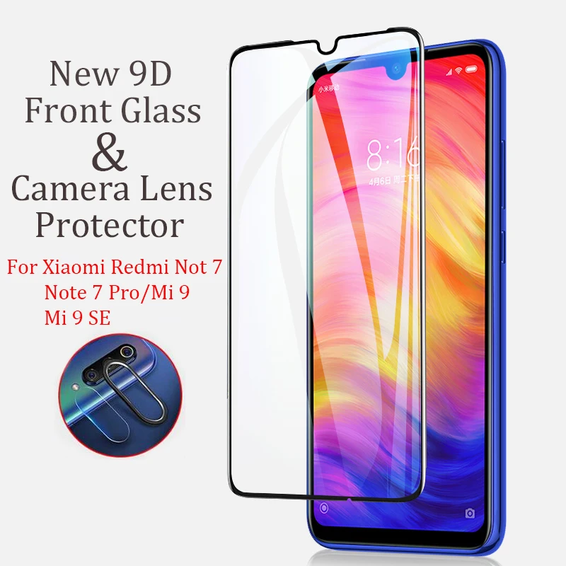 Защитное стекло для экрана Xiao mi Red mi Note 7 9D для Xiaomi mi 9 SE Red mi Note 8 7 Pro защитное кольцо из закаленного стекла для камеры