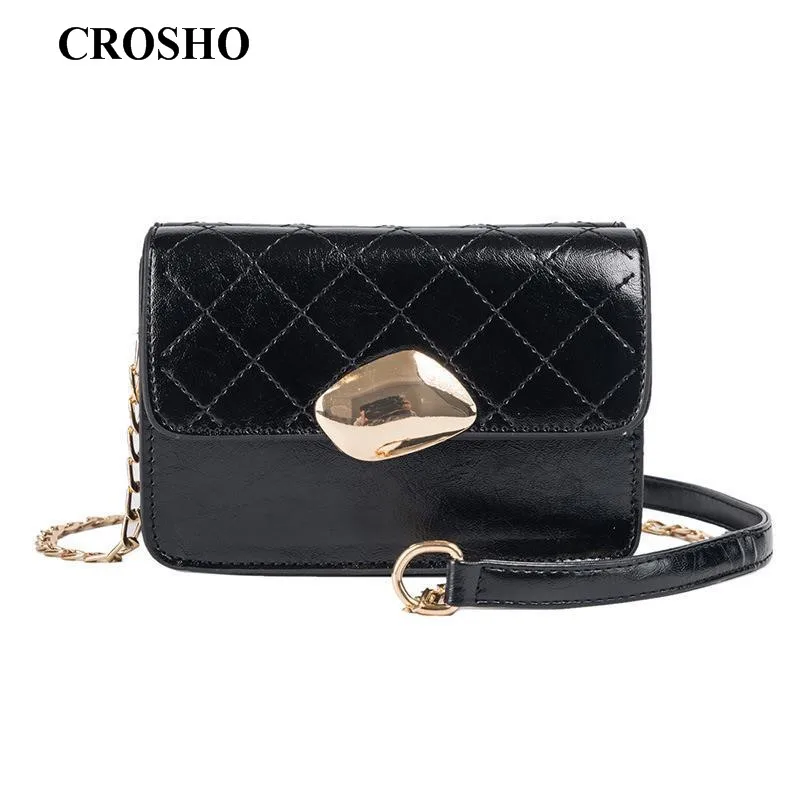 

CROSHO Wide Shoulder Strap Cross Body Bag with Small Square Bag In Diamond Case Is Fashionable Thread