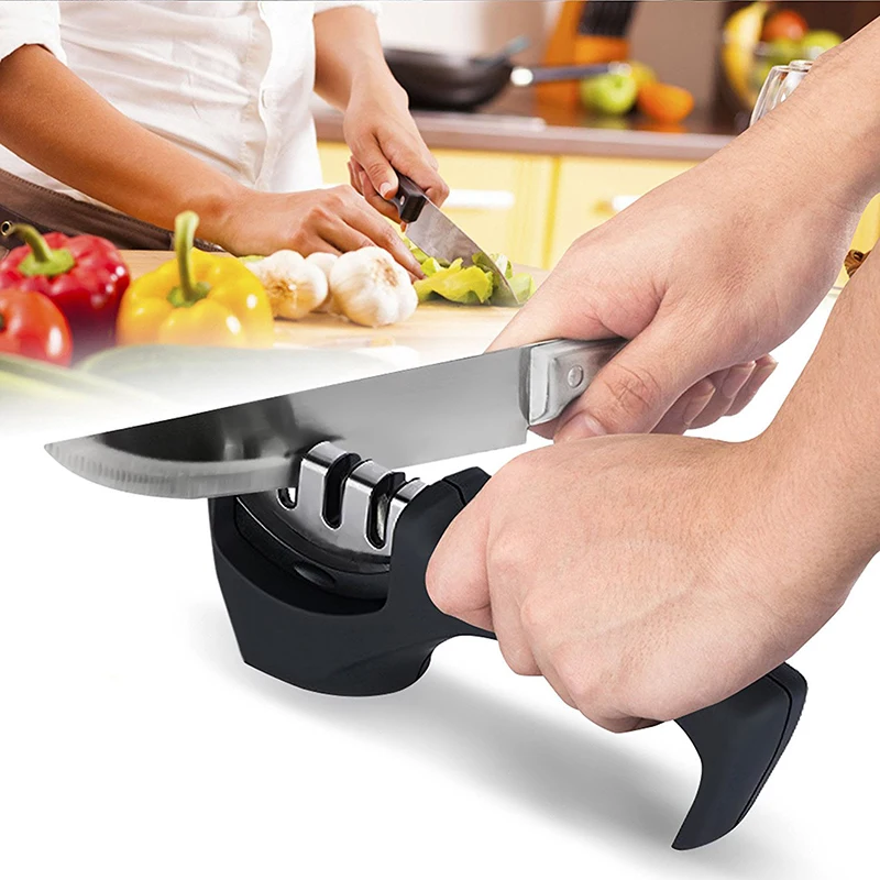 

3 in 1 Quick Knife Sharpener Professional Sharpener Knife Sharpening Stone Tungsten Steel Grinding Kitchen Tools Easy to use