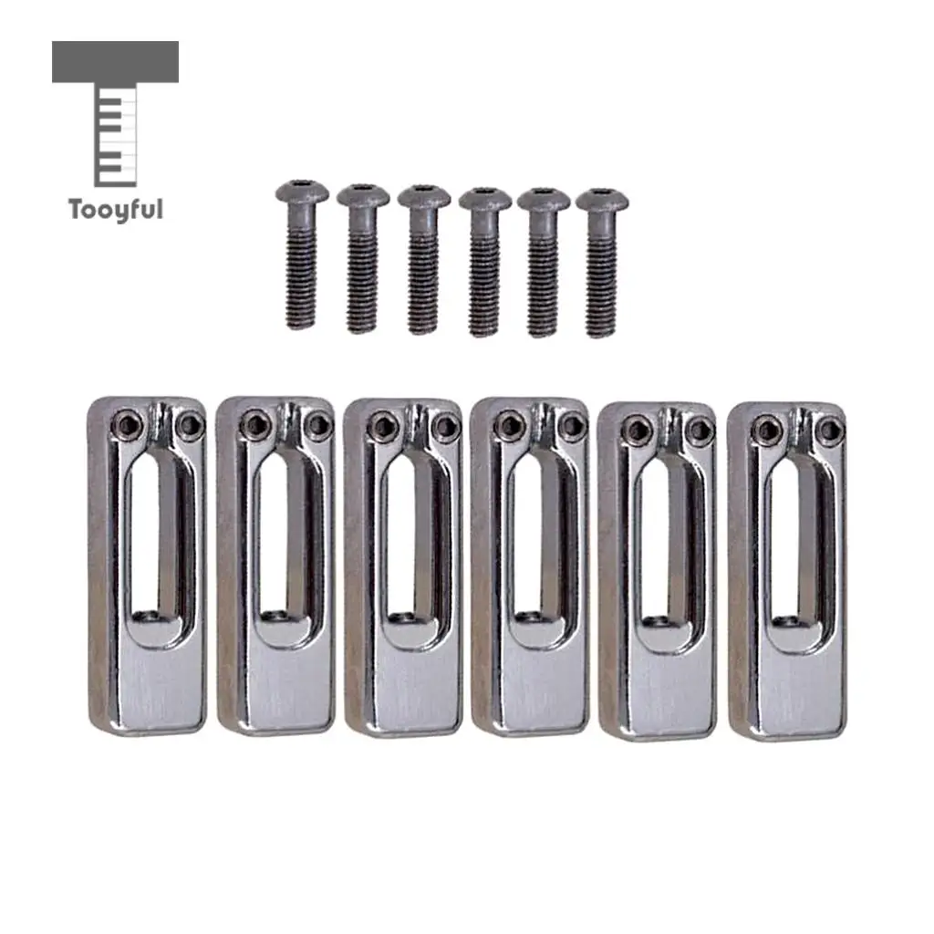 Tooyful 6pcs Electric Guitar Tremolo Bridge Saddles with Screws for Tremolo Bridge Parts
