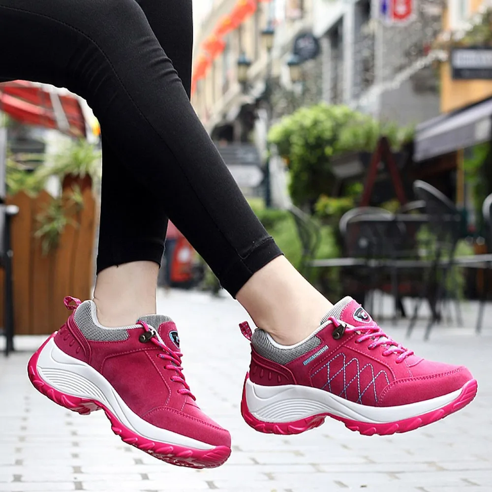 

Fashion Women Increased Shoes Nubuck Leather Casual Sports Platform Shake Shoes Women Comfortable Super Light Athletic #g6