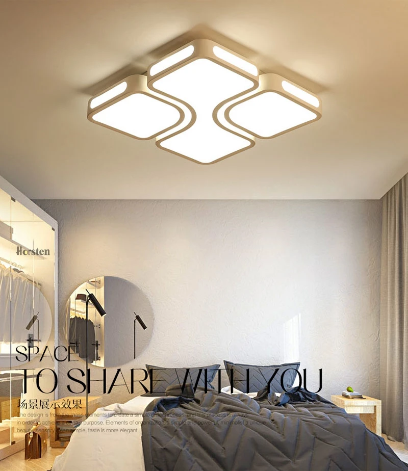 Modern Simple Acrylic LED Ceiling Lights Minimalist Rectangular Ceiling Lamp With Romote Control For Living Room Bedroom 220V (3)