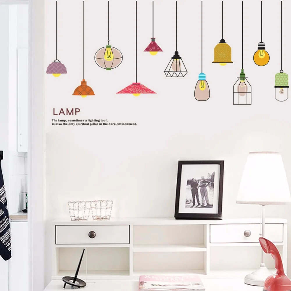 Creative chandelier Wall Sticker Living room Bedroom window background Vintage Light Mural Decals home decor Creative chandelier Wall Sticker Living room Bedroom window background Vintage Light Mural Decals home decor