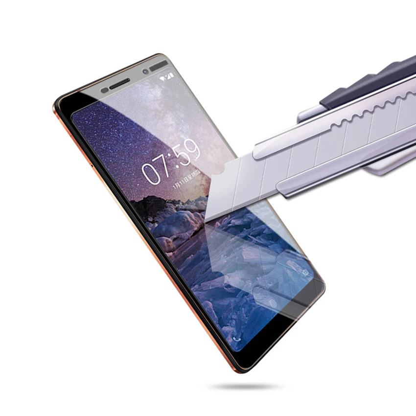 Черные Защитные пленки для Nokia 7 Plus стекло закаленное 3D полное покрытие защитная
