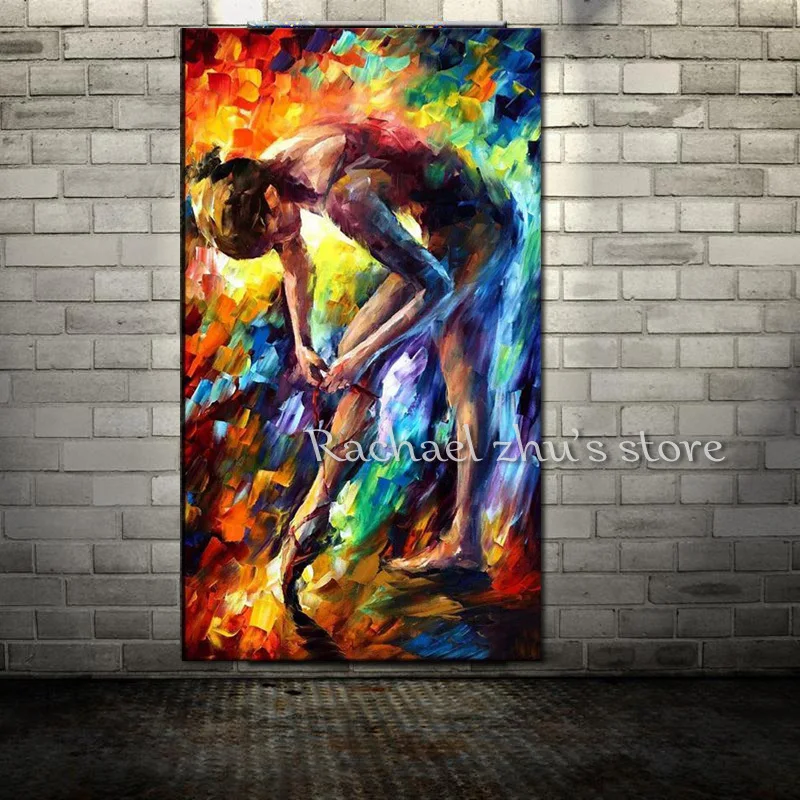 

Large Size Hand Painted Dancer Oil Paintings On Canvas Palette Knife Sexy Girl Wall Pictures Wall Art For Living Room Home Decor