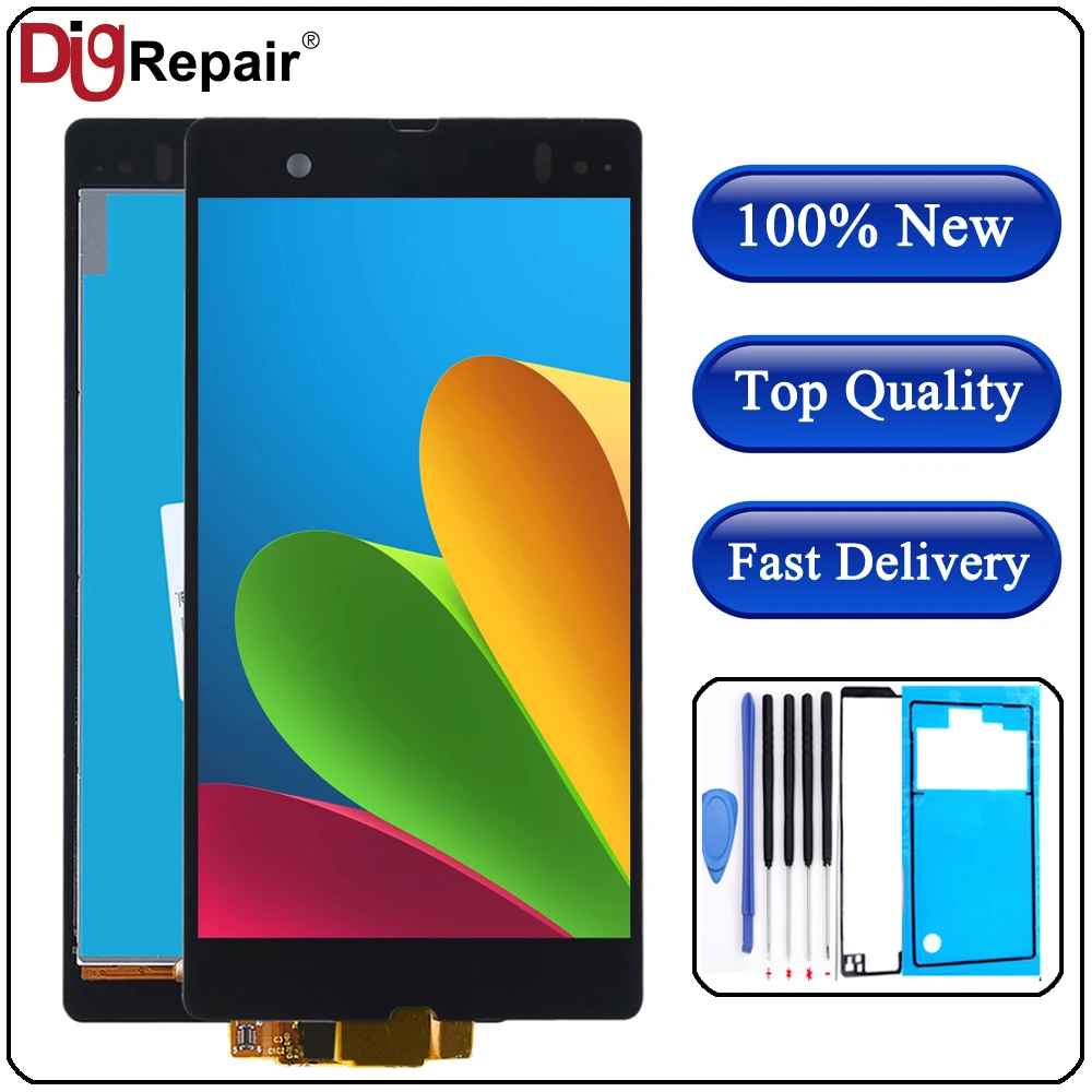 

For Sony Xperia Z display L36h L36i C6606 C6603 C6602 C6601 C660X Display Touch Screen Digitizer L36H LCD For sony z c6603 lcd