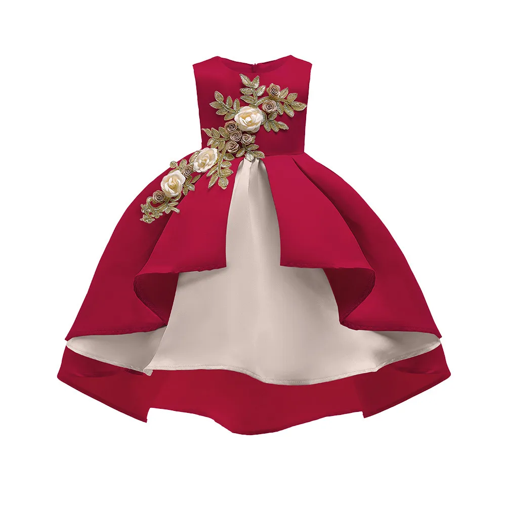 

Kids Girls Princess Cute Summer 2019 Dress Sleeveless Floral Print Party Kids Wedding Dresses For Girls Flowers Children Dress