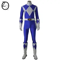 Взрослых Для мужчин костюм для Дэн трикзера Ranger Bodysuit Zyuranger Косплэй Комбинезоны синий комбинезон карнавал, Хэллоуин одежда Косплэй