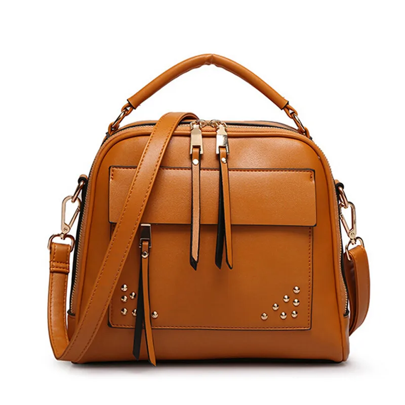 

New PU Women Leather Handbags 2015 Fashion Women Shoulder Bag Rivet Handbags New Design Women Messenger Bags Leather Bag