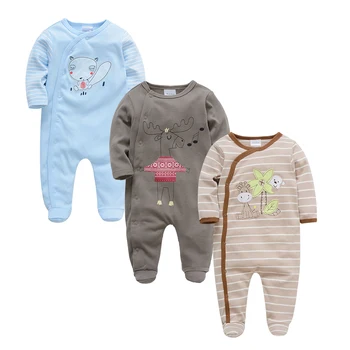 

Kavkas 2020 Summer Baby Rompers 100% Cotton Long Sleeve Cartoon Animal Printed 0-3M Baby Girls Rompers Bebies Overalls