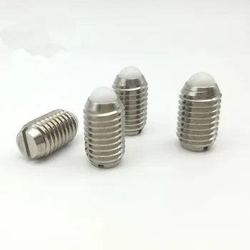 

1pcs M20 Nylon head Wave beads stainless steel Slotted slot Set screw Polyacetal Ball heads tight bolt 30-45mm Length ZC103-4-3