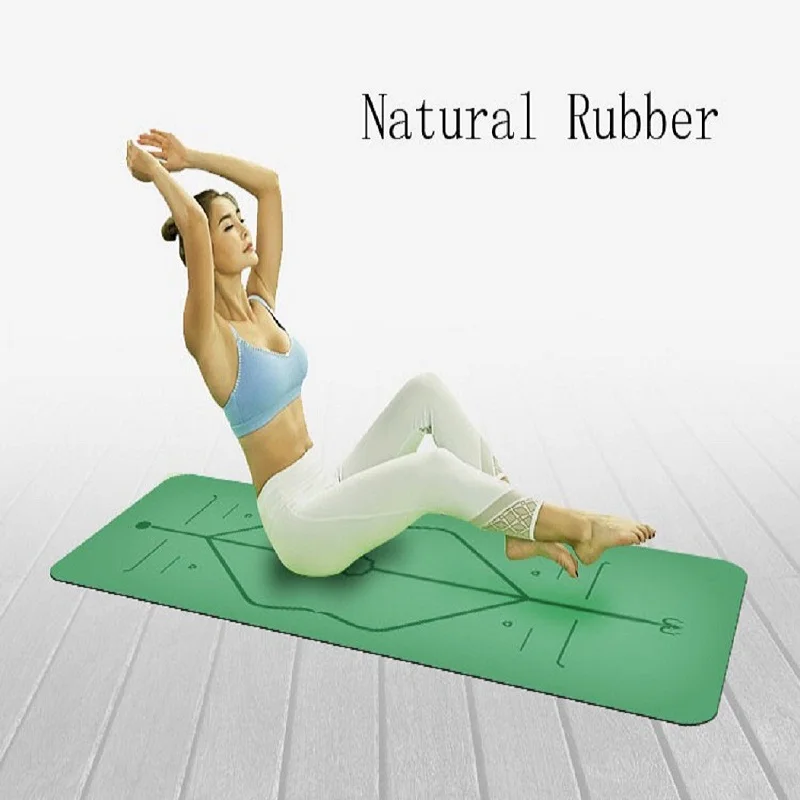 New Yoga Position Line Natural Rubber Comfortable Yoga Mat Non-Slip Exercise Mat Fitness Yoga Mat Beginners Yoga Mat