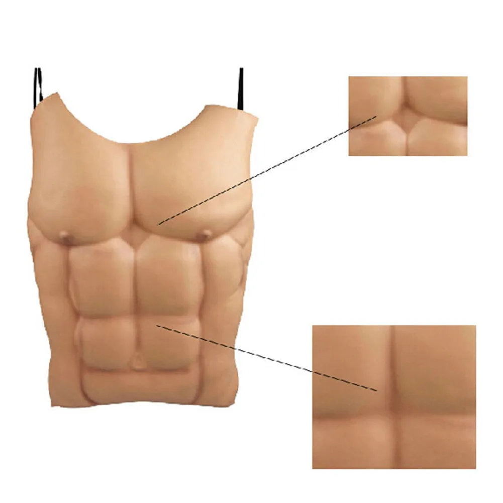 Halloween Funny Decoration Fake Muscle Men Belly Chest Skin Eva Foam Fake Chest Belly For Masquerade Party Dress Decoration