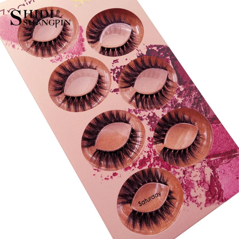 SHIDISHANGPIN 7 pairs False Eyelashes Mix Mink Eyelashes Lashes Makeup Natural Long Mink Lashes Fake Eyelash cilios maquiagem