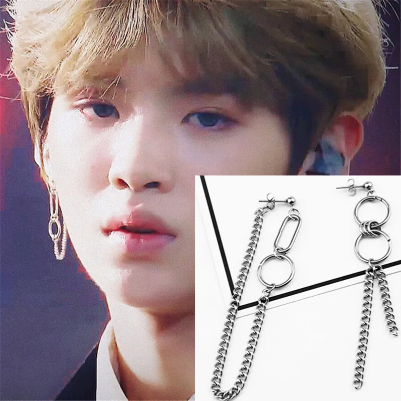 Fashion 1pair Jin Jimin BTS Earrings Kpop Bangtan Boys Korean Earrings