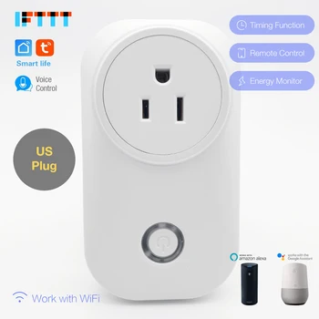

WIFI Smart US Plug Power Monitor 16A Smart Socket Wireless Outlet Voice Intelligent Control Work with Alexa Google home IFTTT