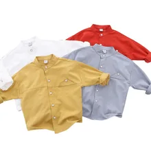 Детские рубашки для мальчиков; коллекция года; сезон весна-осень; рубашки с длинными рукавами для мальчиков; модные хлопковые топы для маленьких мальчиков; детская рубашка; BC500